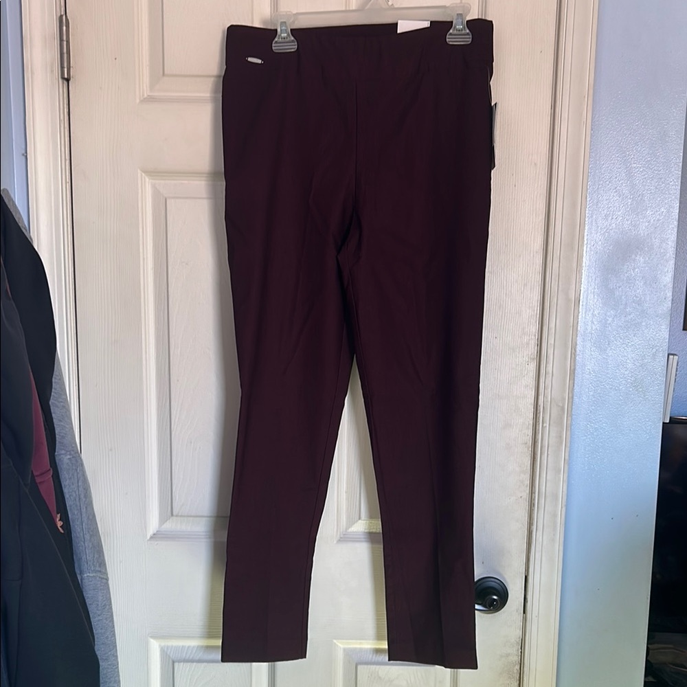 Izod Elegant Burgundy Women's Pants Large